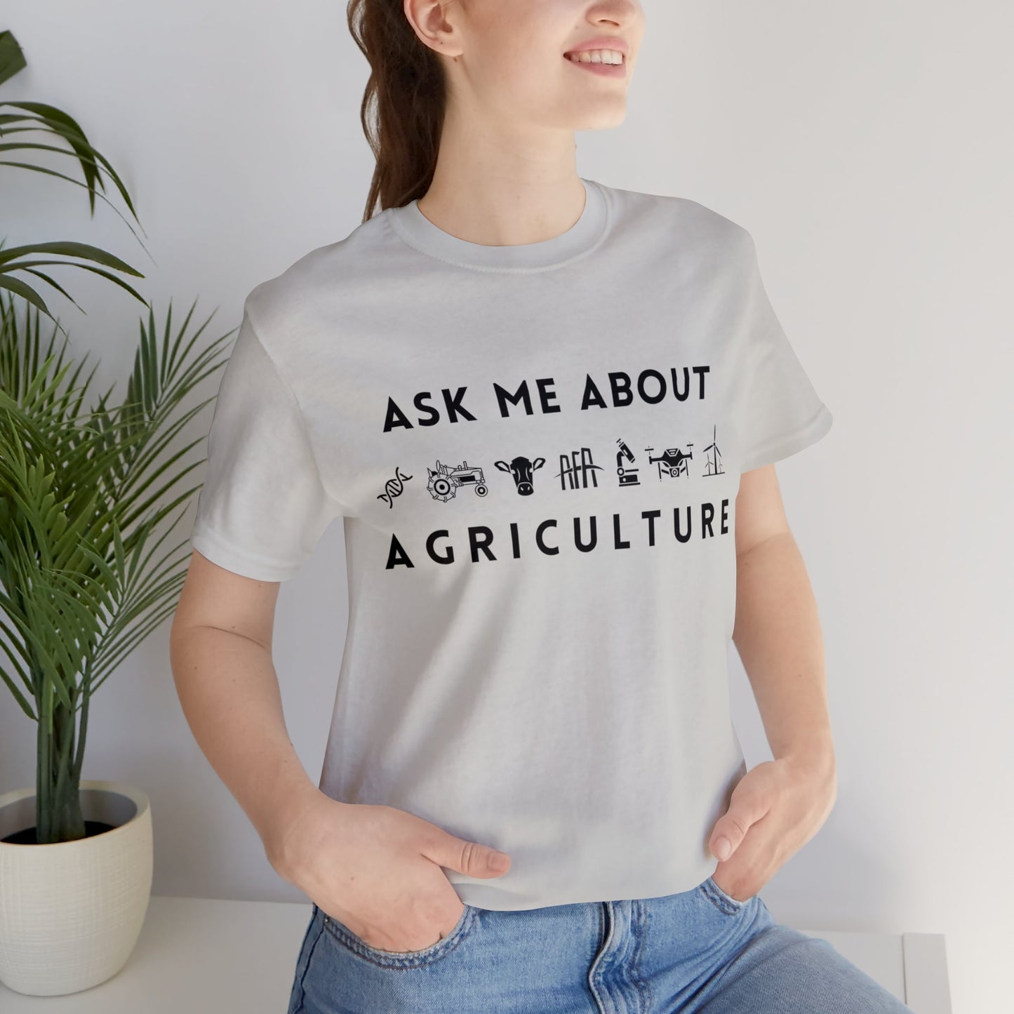 Ask Me About Agriculture Unisex Jersey Short Sleeve Tee