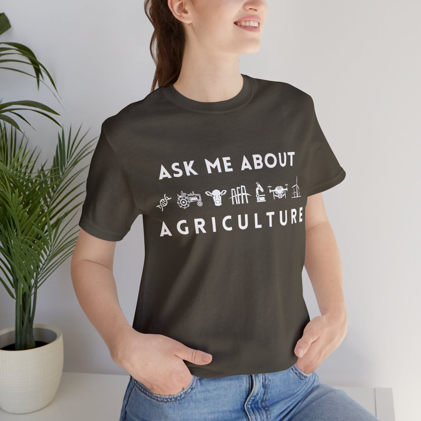 Ask Me About Agriculture Unisex Jersey Short Sleeve Tee