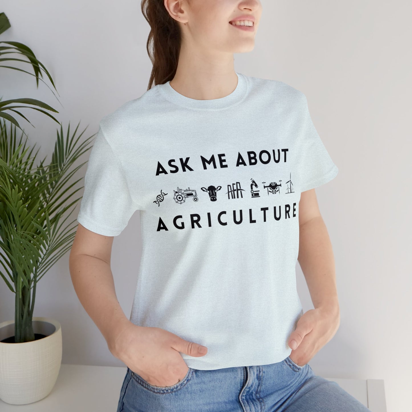 Ask Me About Agriculture Unisex Jersey Short Sleeve Tee