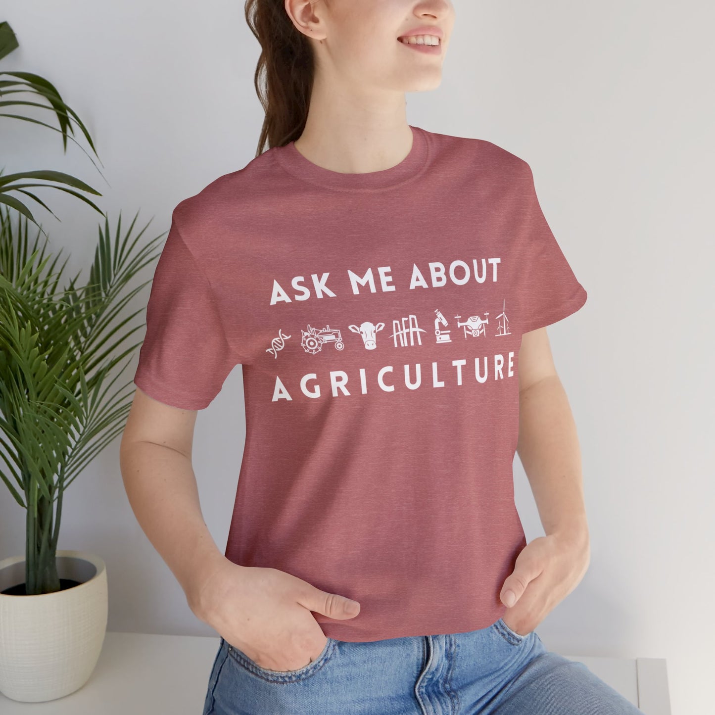 Ask Me About Agriculture Unisex Jersey Short Sleeve Tee